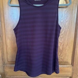 ZYIA Deep Plum Perforated Cubana Muscle Tank